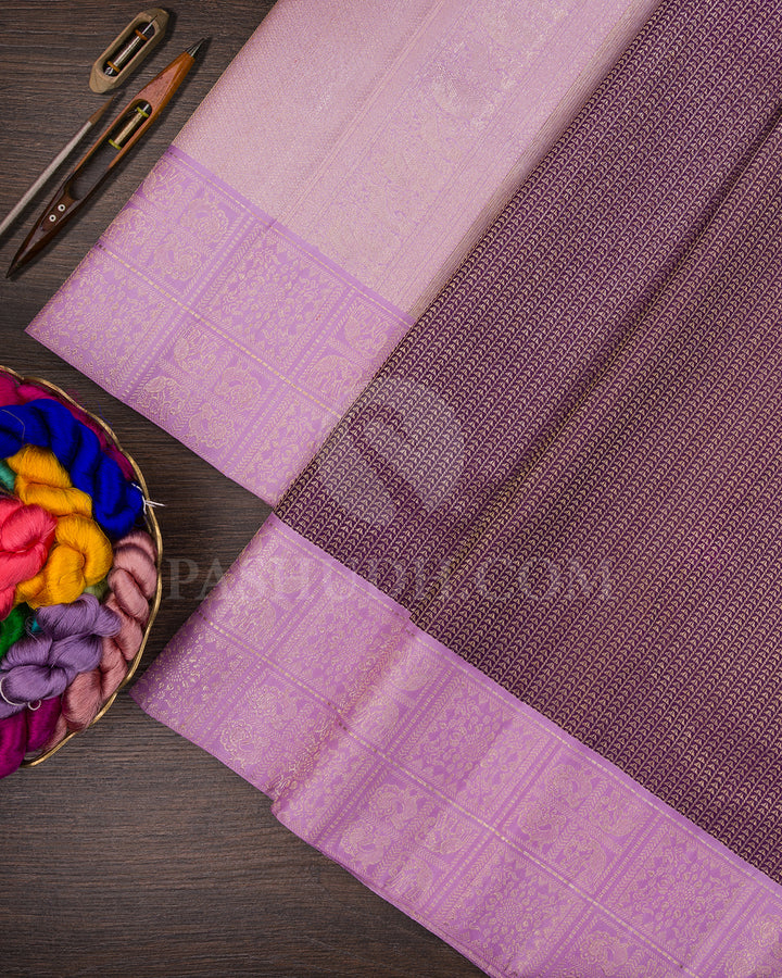 Purple And Lavender Kanjivaram Silk Saree - S1305( C )
