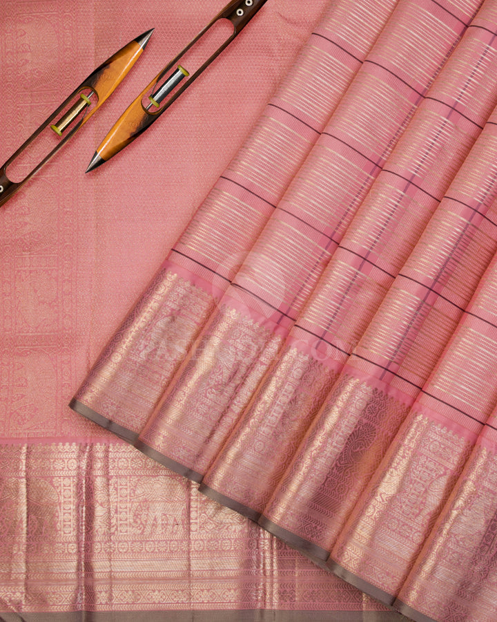 Pink Kanjivaram Silk Saree - DJ273(A) - View 1