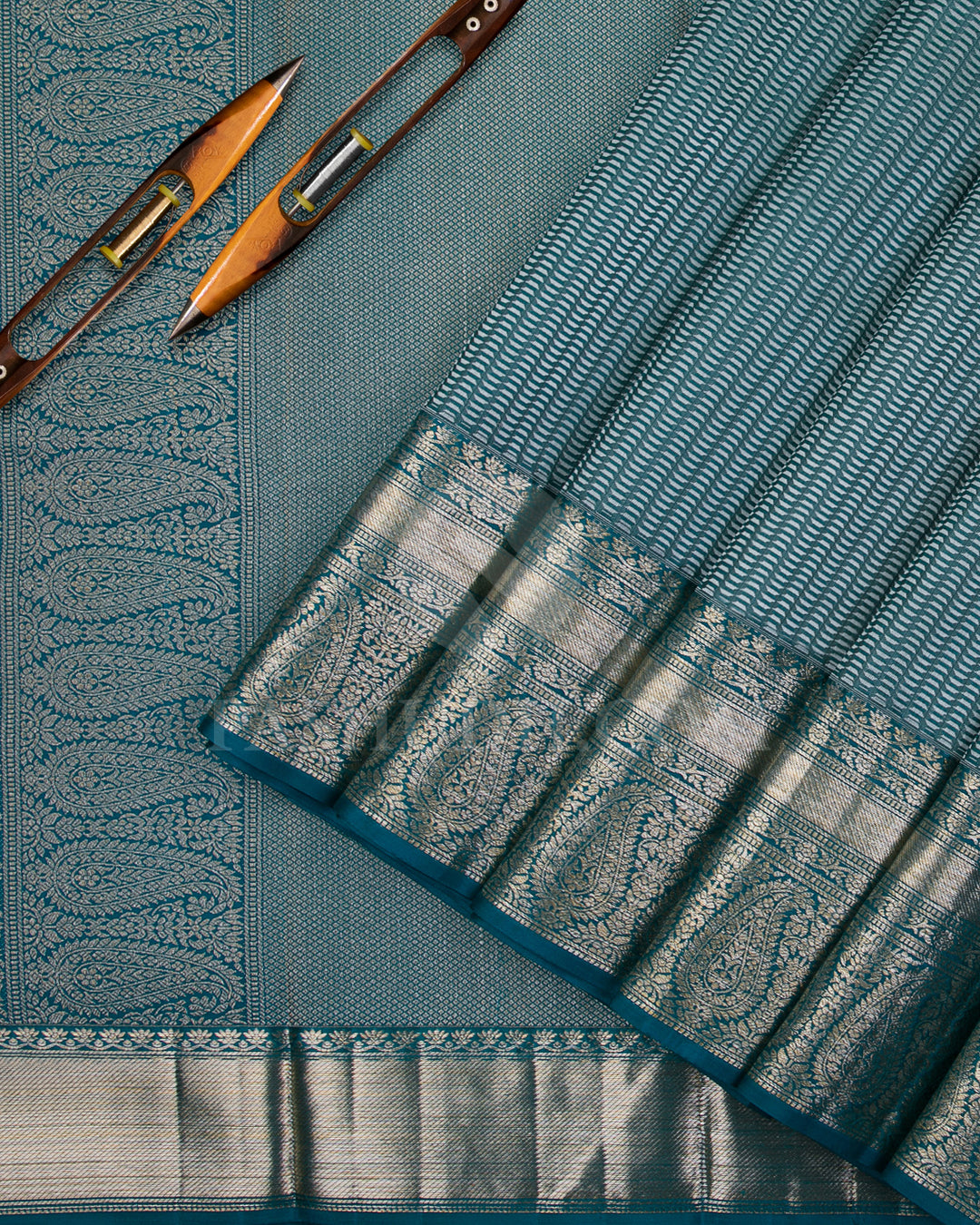 Peacock Blue Kanjivaram Silk Saree - DT275(B)