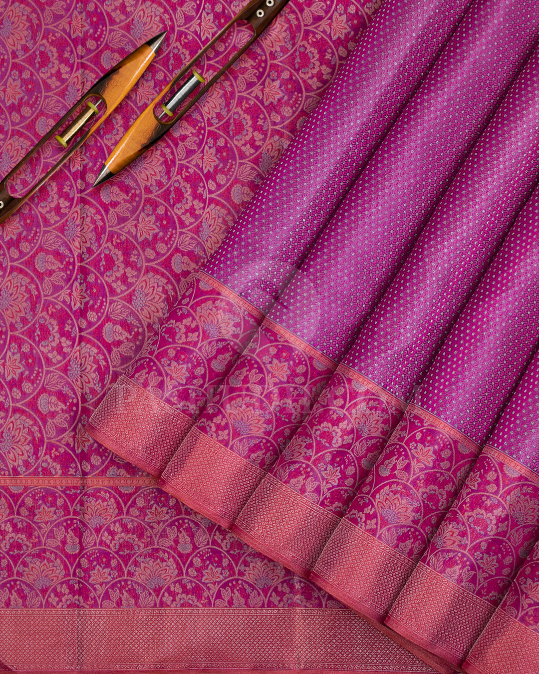 Pink And Peach Kanjivaram Silk Saree - D526(D)