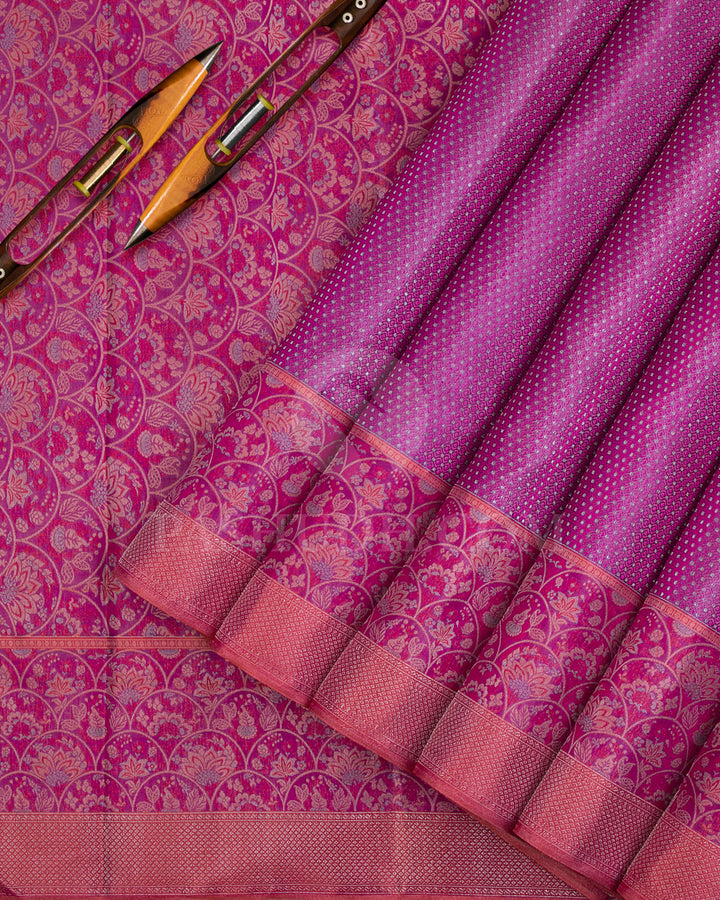Pink And Peach Kanjivaram Silk Saree - D526(D)