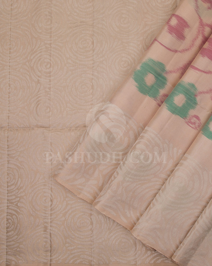 Beige Soft Silk Saree - C33
