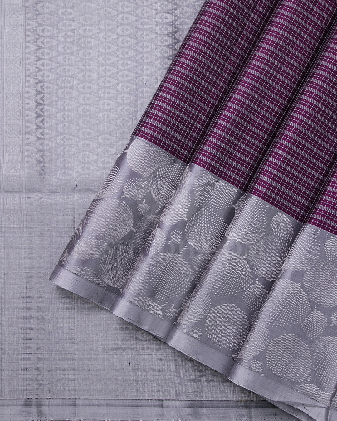 Purple And Steel Grey Soft Silk Saree - C77