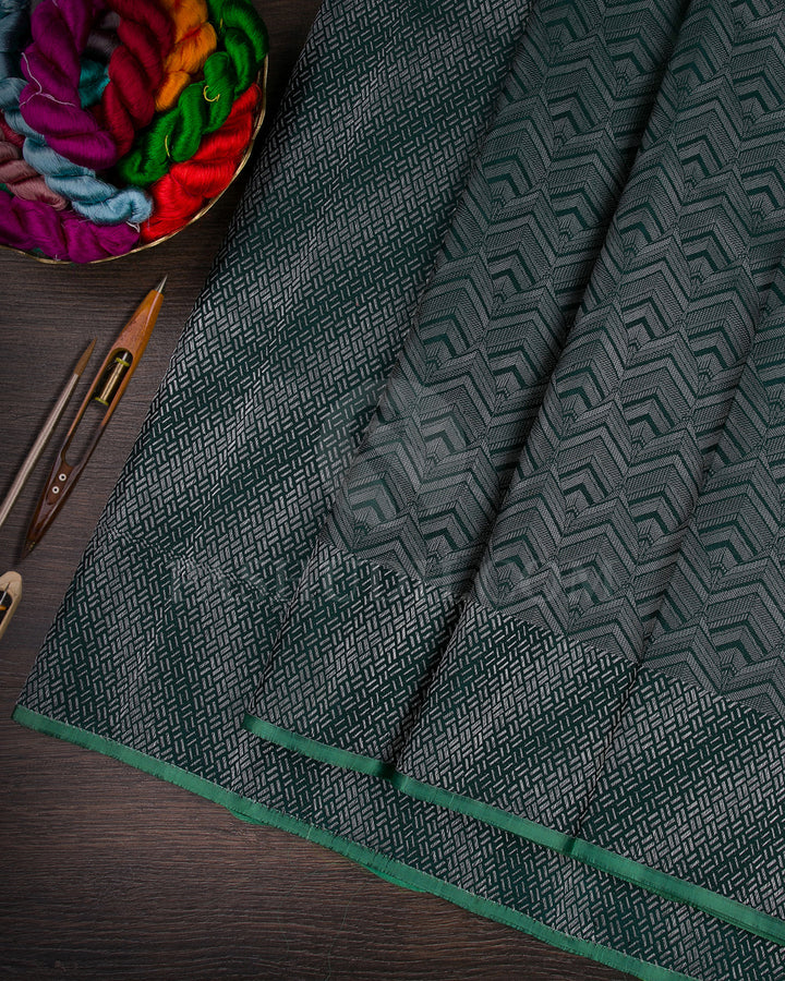 Pine Green And Rexona Blue Kanjivaram Silk Saree - D545(D)