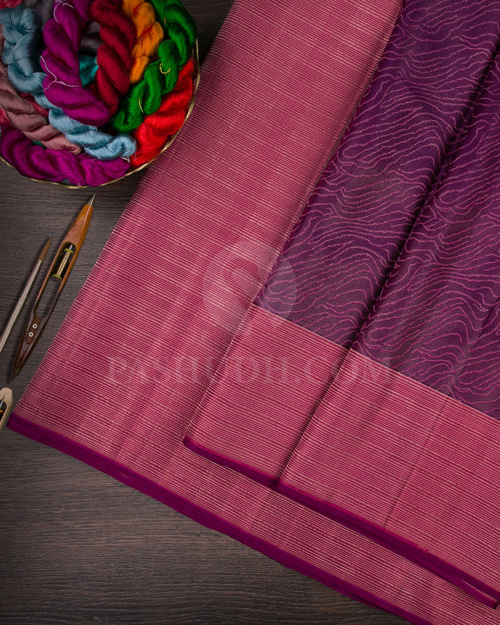 Purple And Pink Kanjivaram Silk Saree - D507(G)