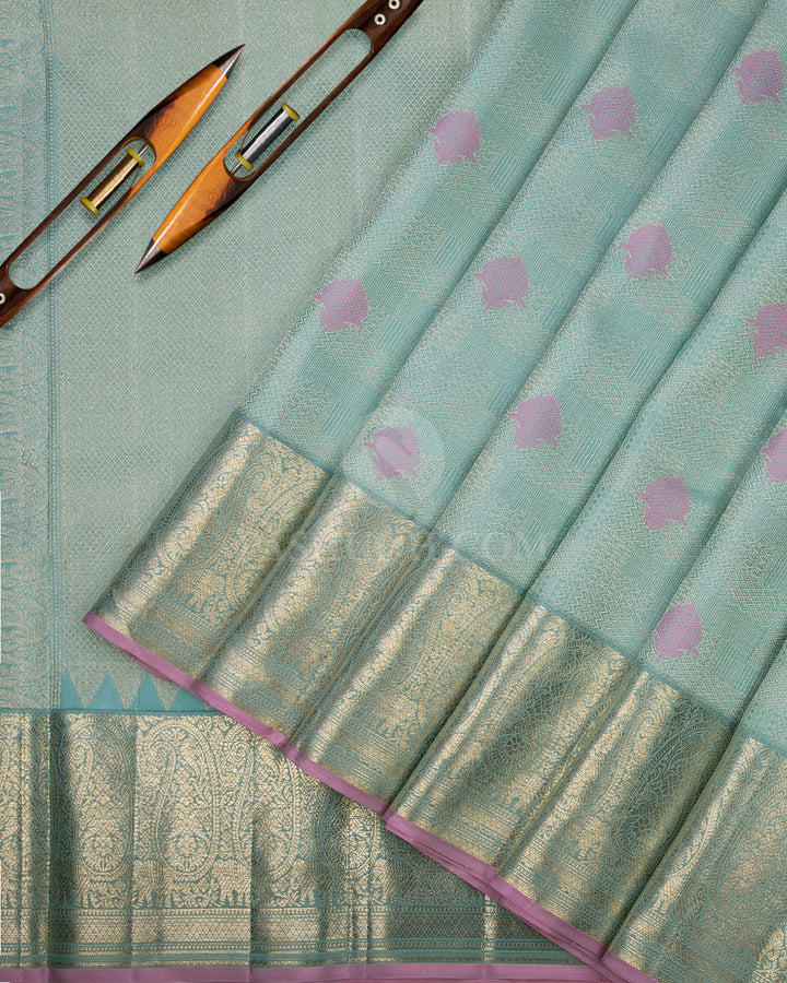 Powder Blue Kanjivaram Silk Saree - DJ244