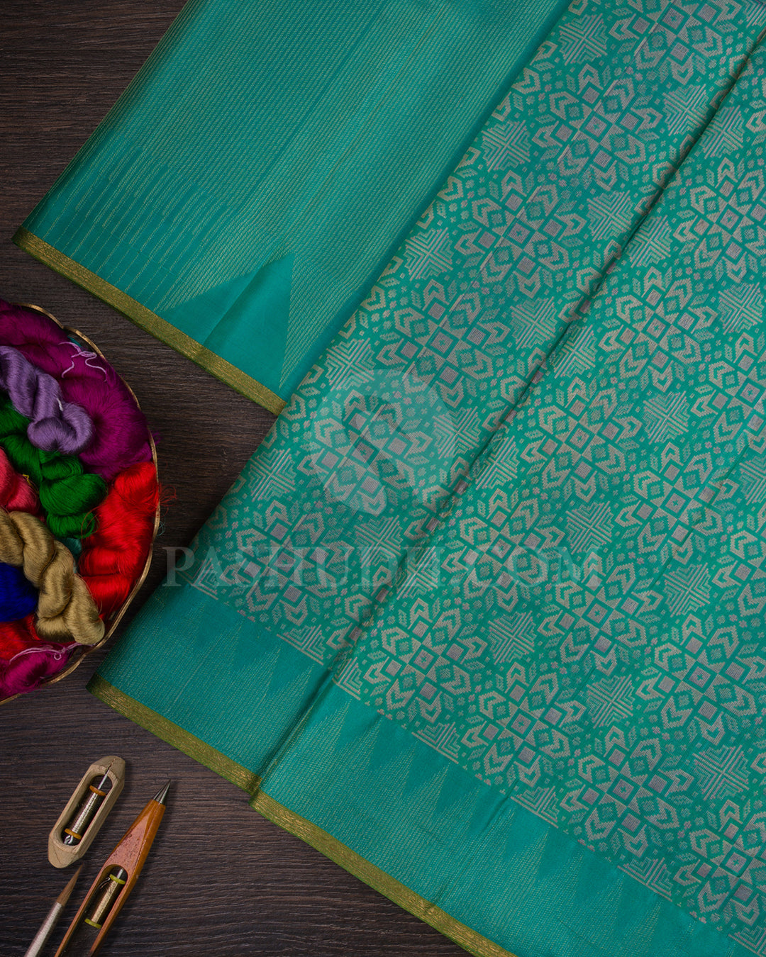 Persian Green Kanjivaram Silk Saree - DJ343(A)