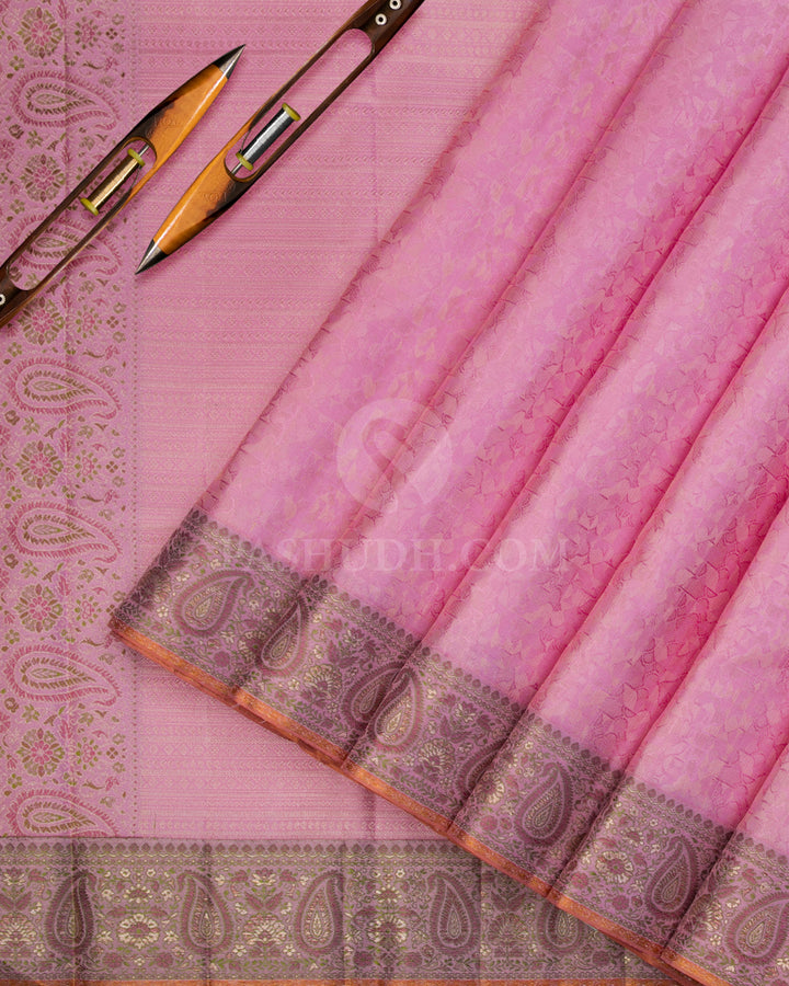 Pink Kanjivaram Silk Saree - DJ281(A) - View 1