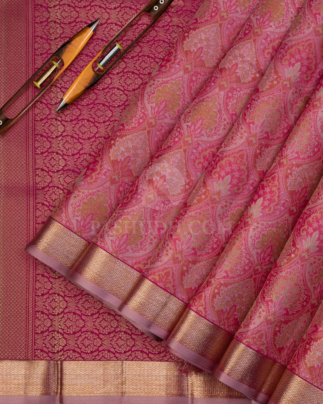 Pink Kanjivaram Silk Saree - DJ278(A) - View 1
