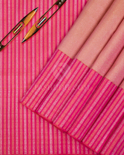 Pink And Peachy Pink Kanjivaram Silk Saree - S1039(B) - View 2