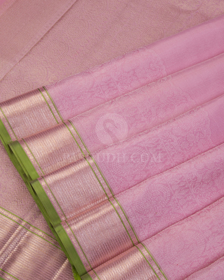 Pink & Parrot Green Kanjivaram Silk Saree - DJ283(A) - View 3
