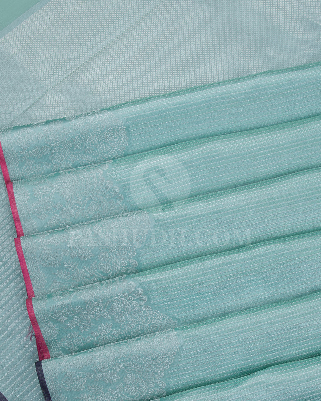 Powder Blue and Dark Purple Kanjivaram Silk Saree - D565(A)