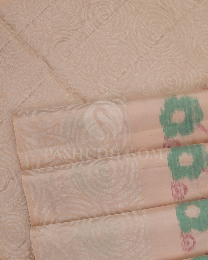 Beige Soft Silk Saree - C33