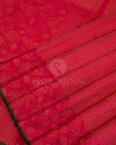 Red Kanjivaram Silk Saree - DJ290(C) - View 3