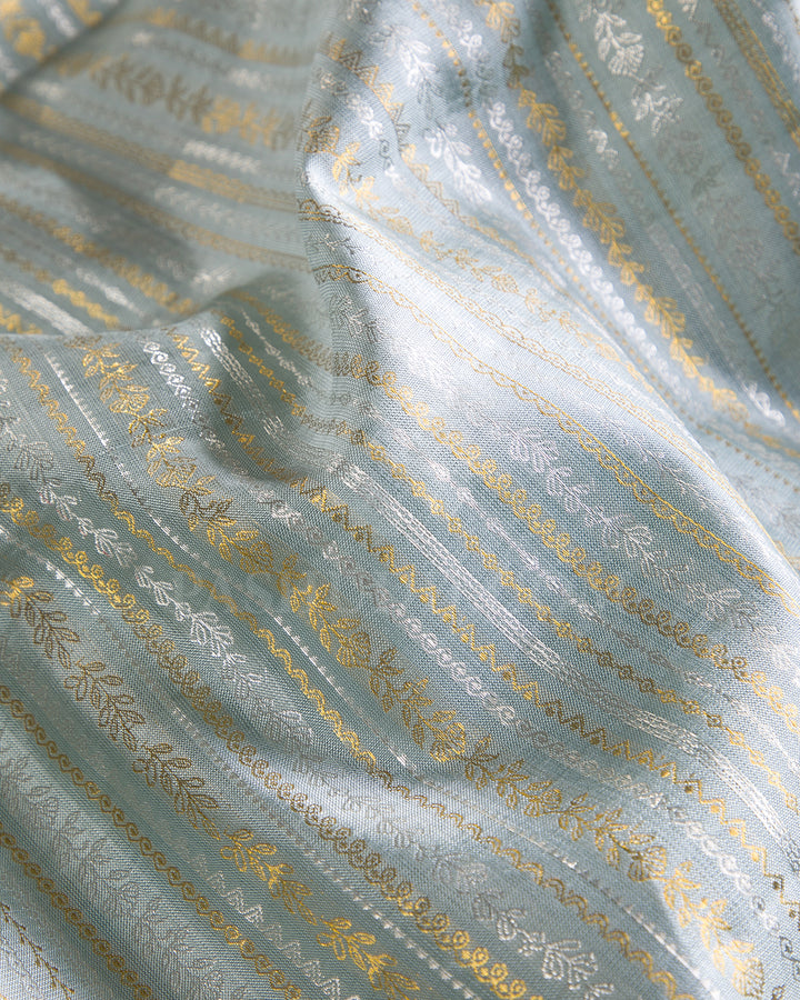 Powder Blue And Sky Blue Kanjivaram Silk Saree - S1016(E)