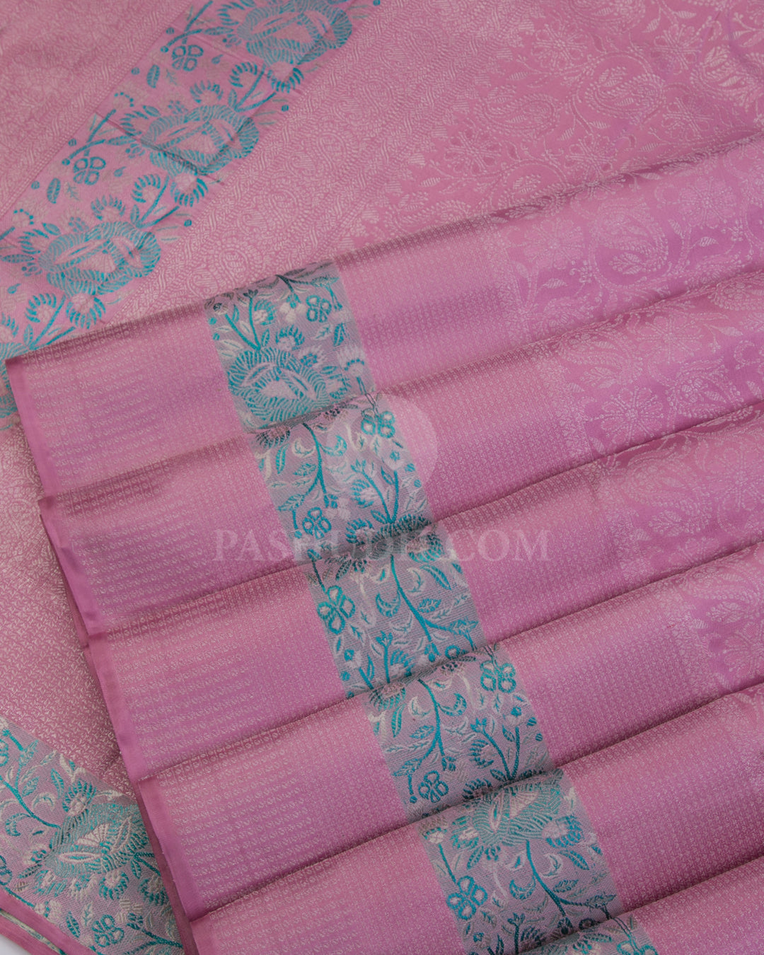 Pink & Green Kanjivaram Silk Saree - DT222 - View 3