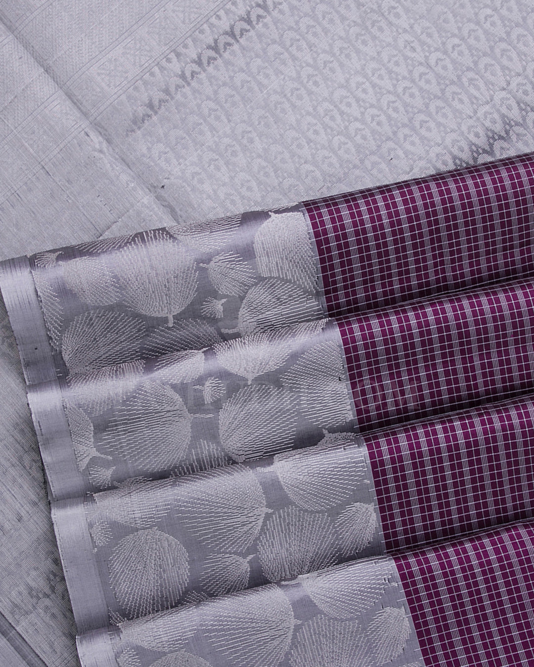 Purple And Steel Grey Soft Silk Saree - C77