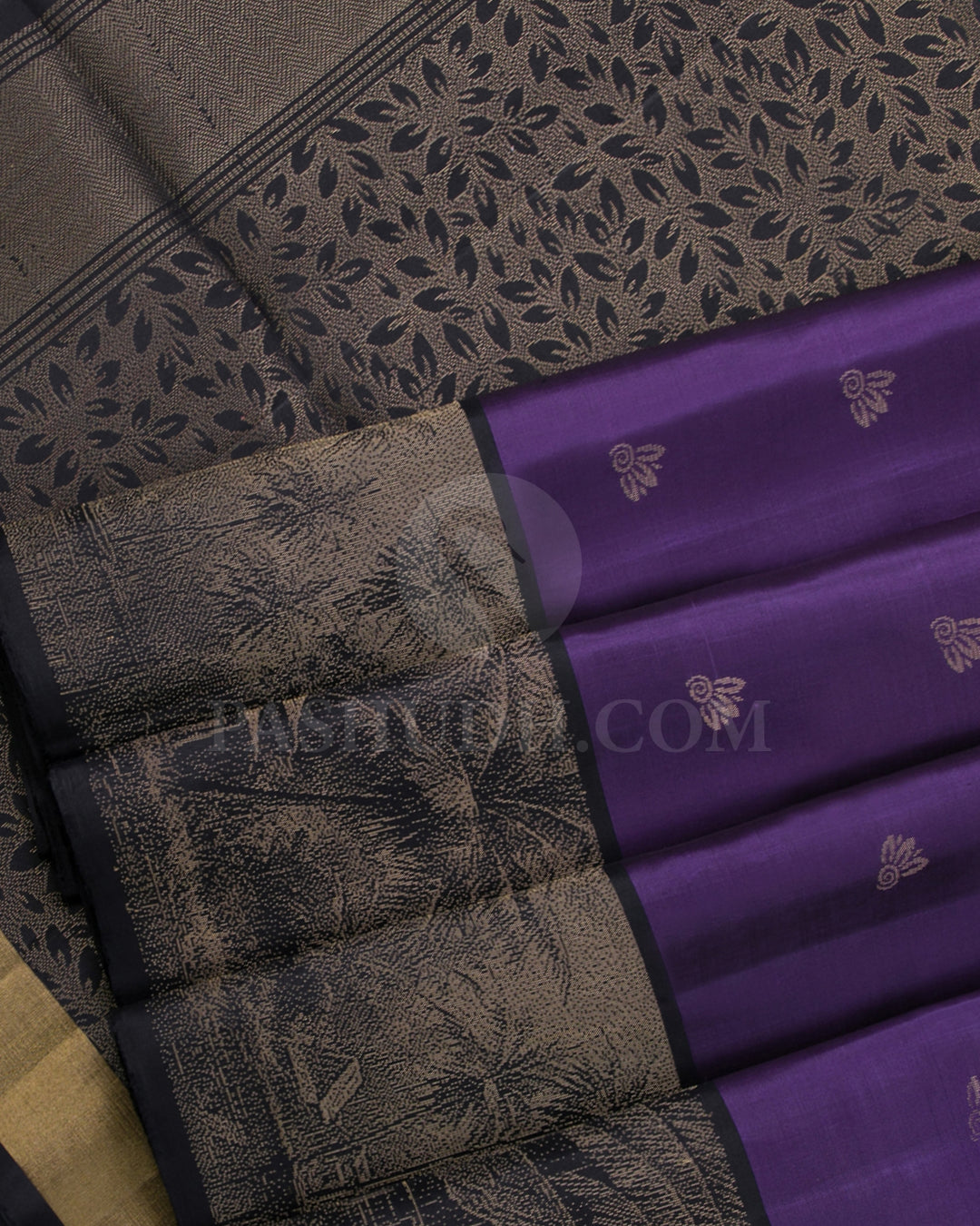 Purple And Black Soft Silk Saree - C54