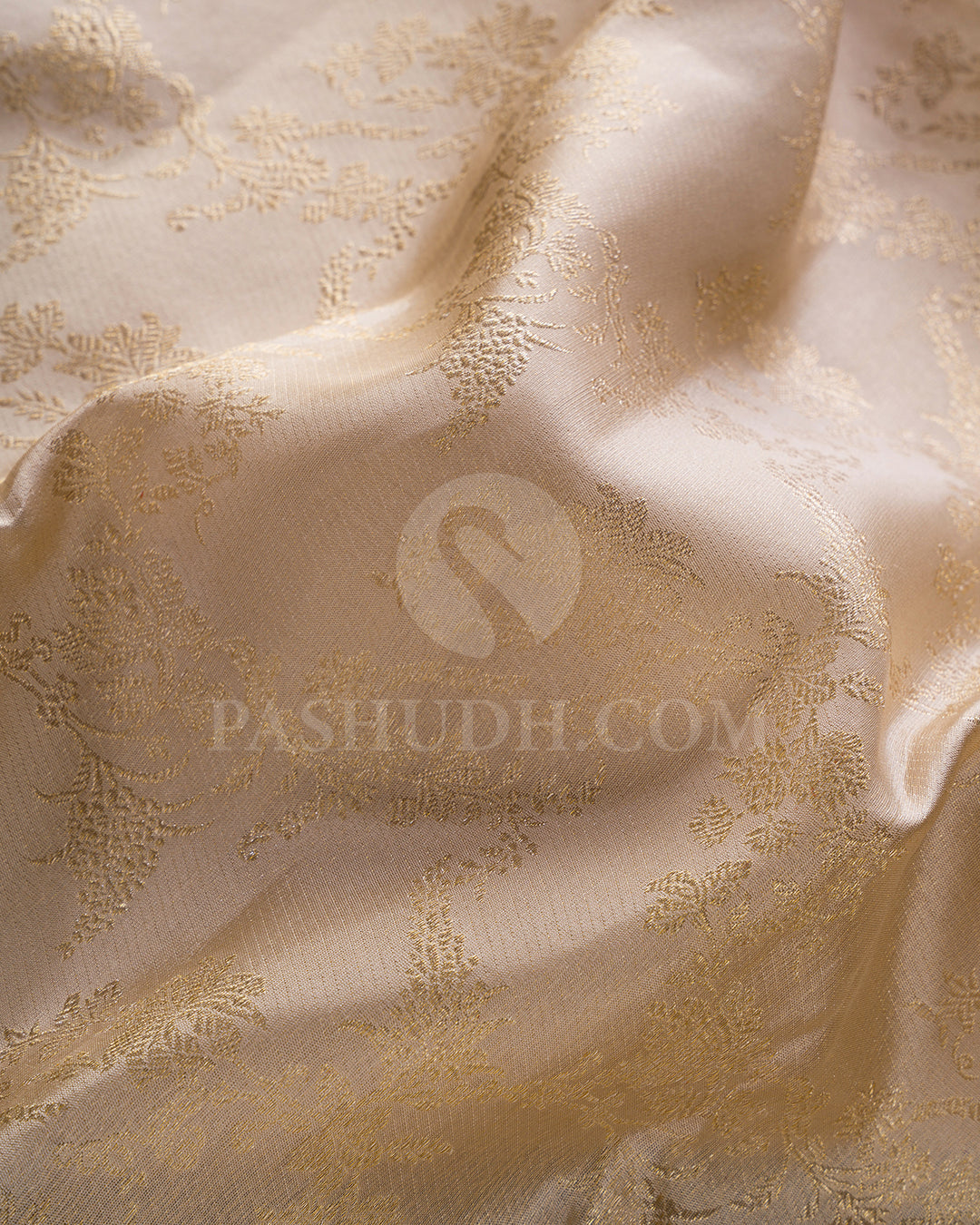 Cream And Mild Coffee Brown Kanjivaram Silk Saree -D594(C)