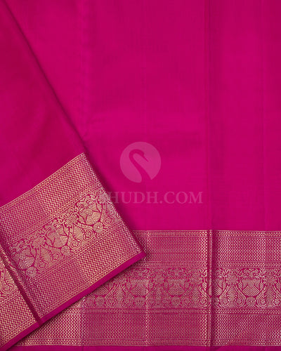 Violet & Rani Pink Kanjivaram Silk Saree - S991 - View 3