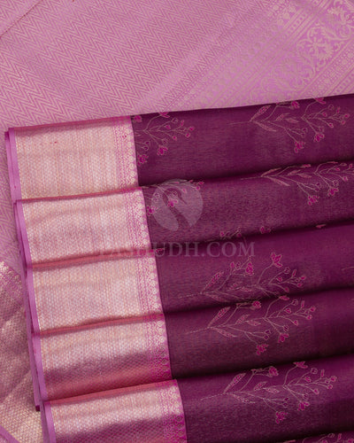 Purple And Lavender Kanjivaram Silk Saree - D532(B) - View 3