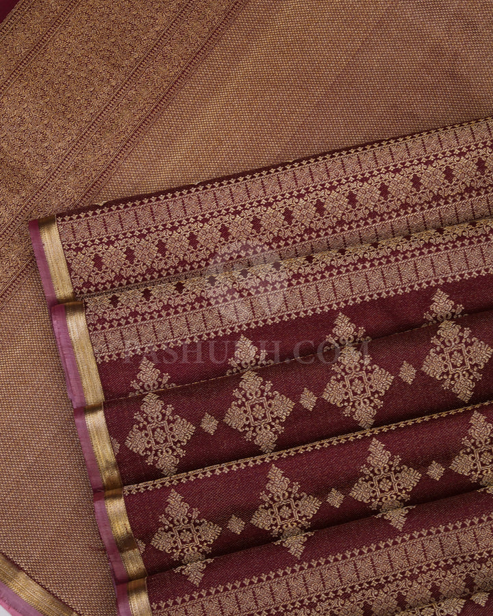 Purple Kanjivaram Silk Saree - DT187 - View 2