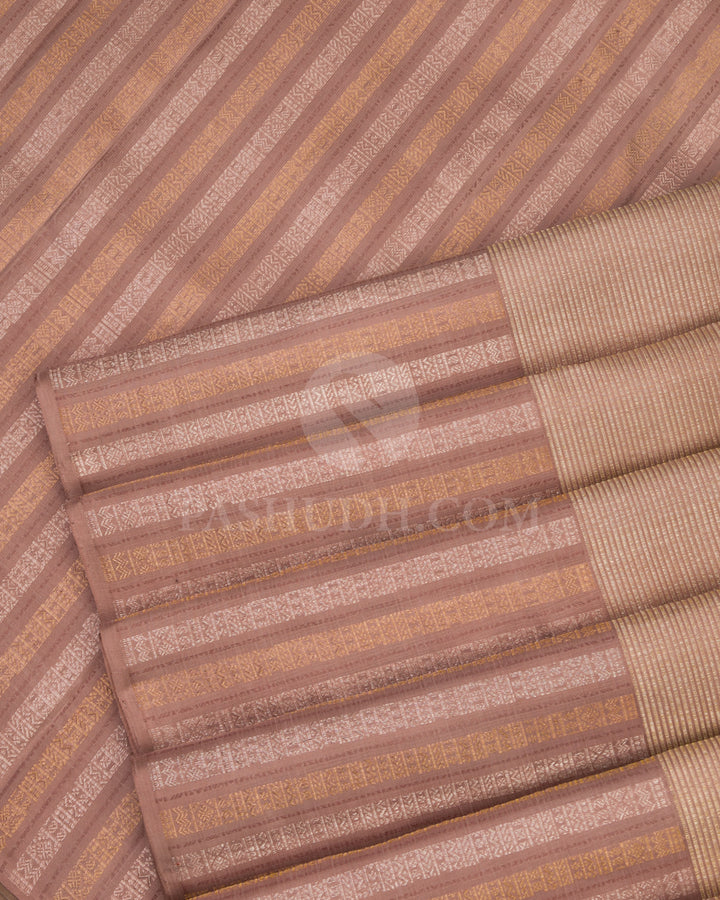 Pink Grey Kanjivaram Silk Saree - S700 - View 5