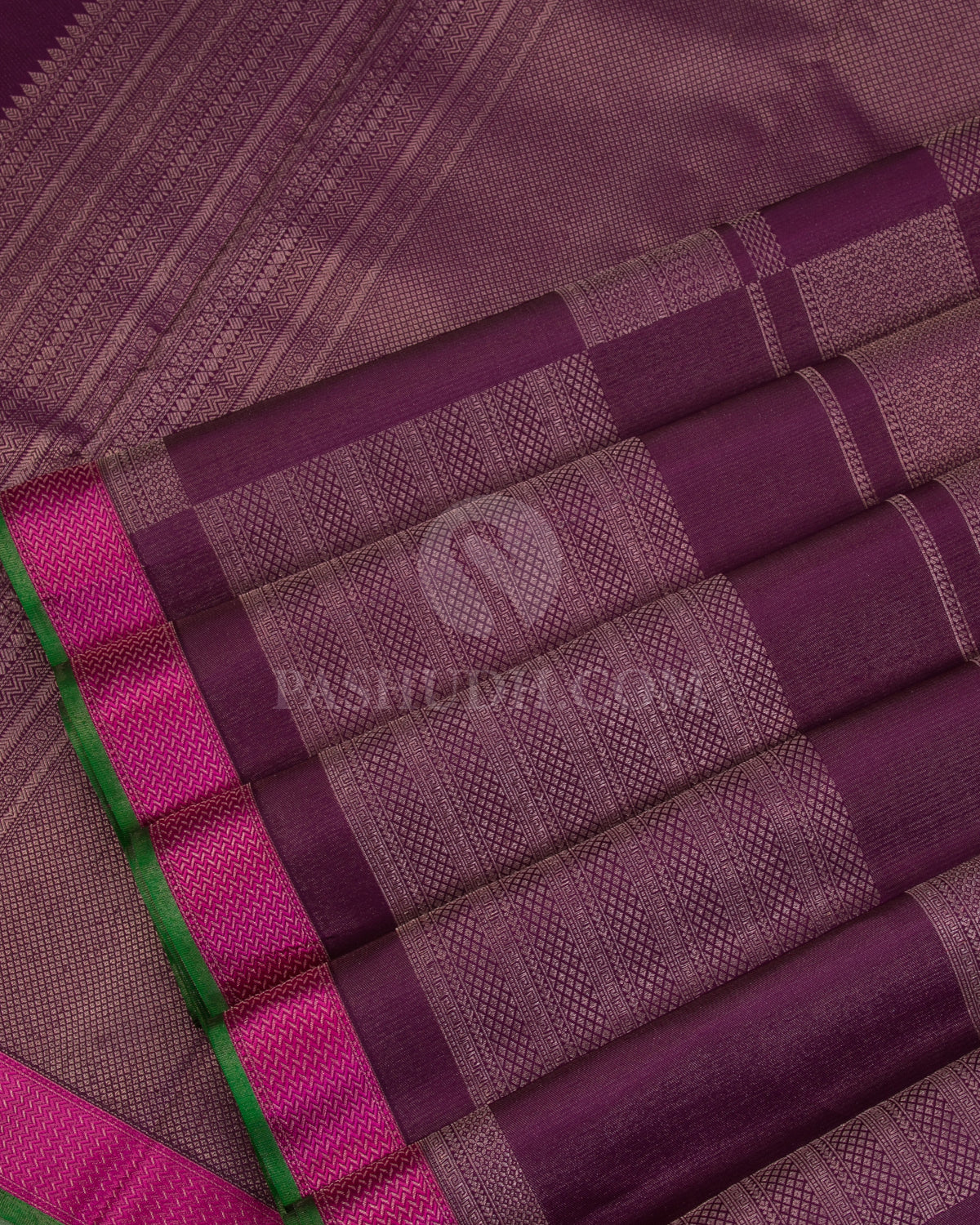 Purple and Pink Kanjivaram Silk Saree - D509(B) - View 3