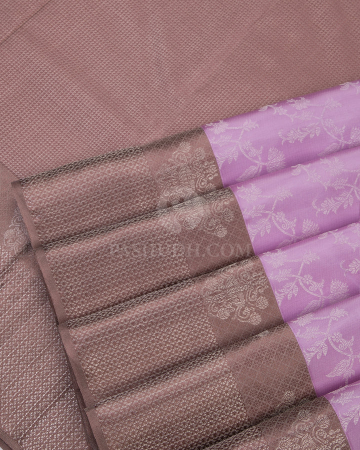 Plum & Chocolate Kanjivaram Silk Saree - D452 - View 4
