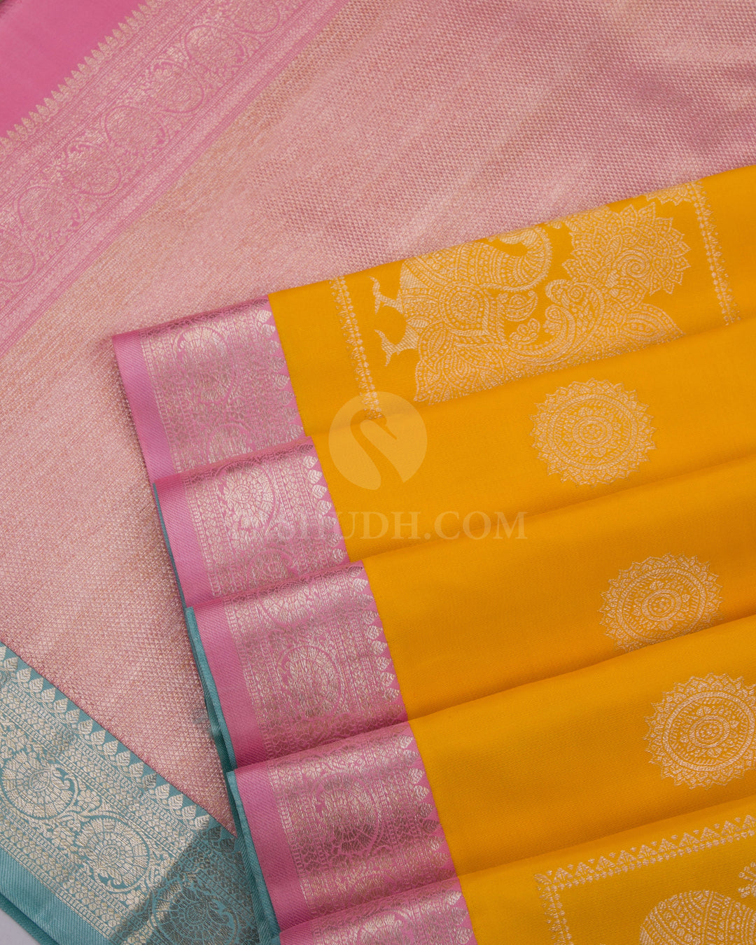 Yellow Ganga Jamuna Kanjivaram Silk Saree - S767 - View 5