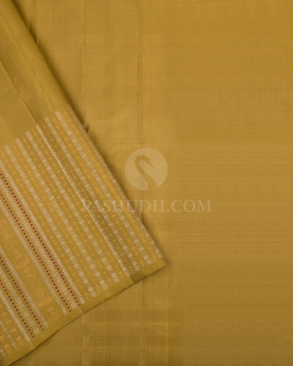 Rani Pink And Golden Khaki Kanjivaram Silk Saree - S1030(C) - View 3