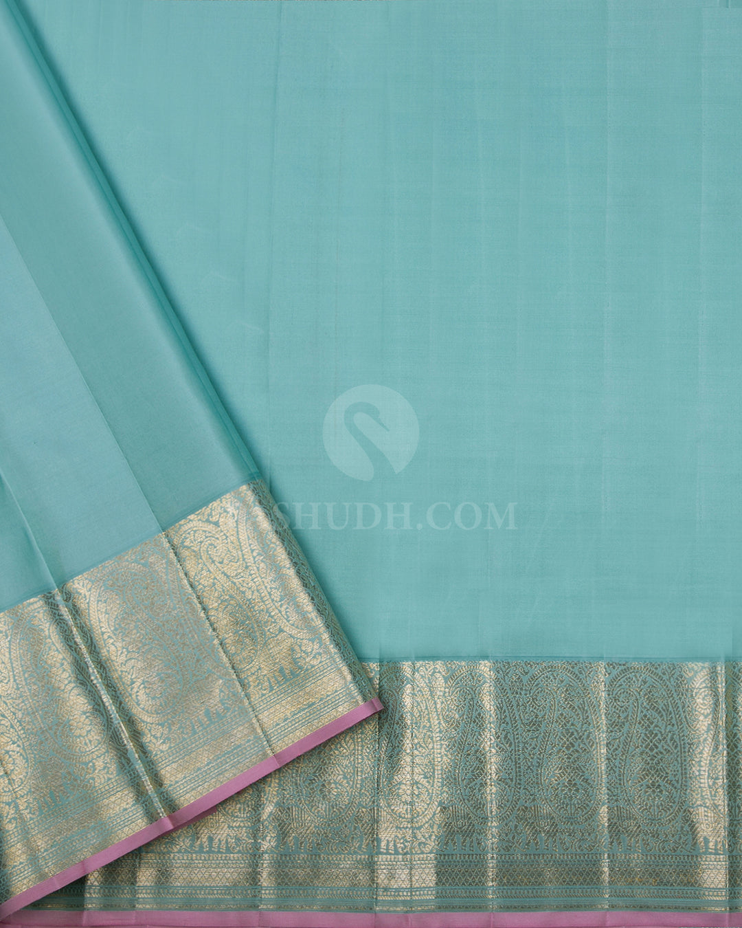 Powder Blue Kanjivaram Silk Saree - DJ244