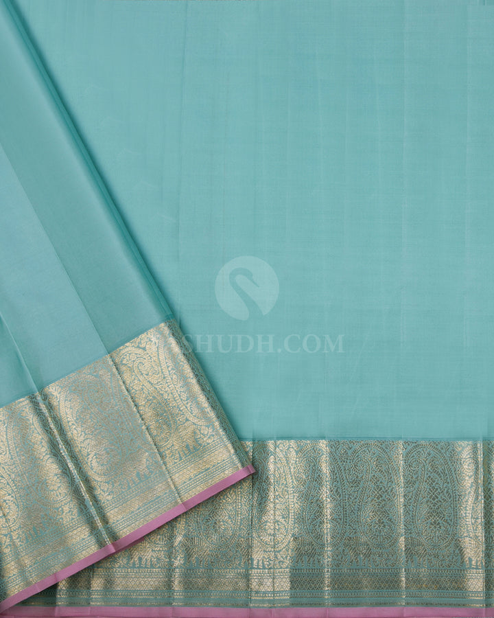 Powder Blue Kanjivaram Silk Saree - DJ244