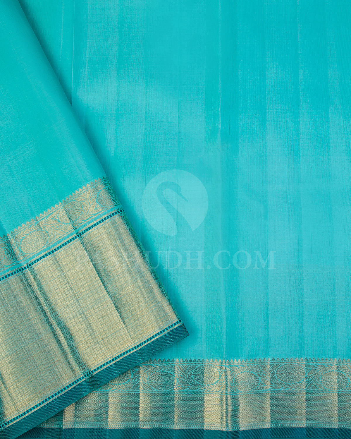 Sky Blue Pure Zari Kanjivaram Silk Saree - P154(B) - View 3