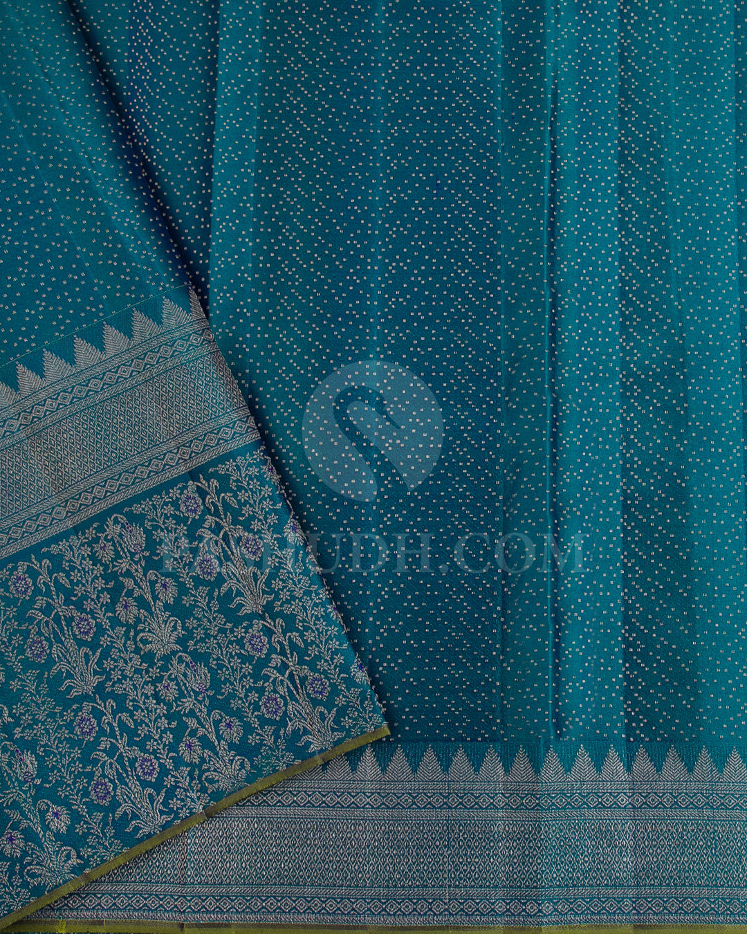 Purple And Blue Kanjivaram Silk Saree - DJ321(B)