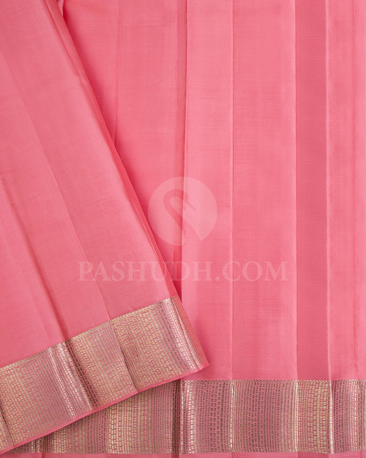 Pink And Peach Kanjivaram Silk Saree - DJ327(A)