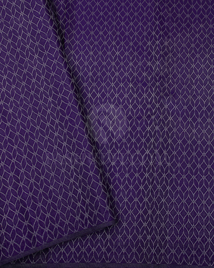 Powder Blue and Dark Purple Kanjivaram Silk Saree - D565(A)