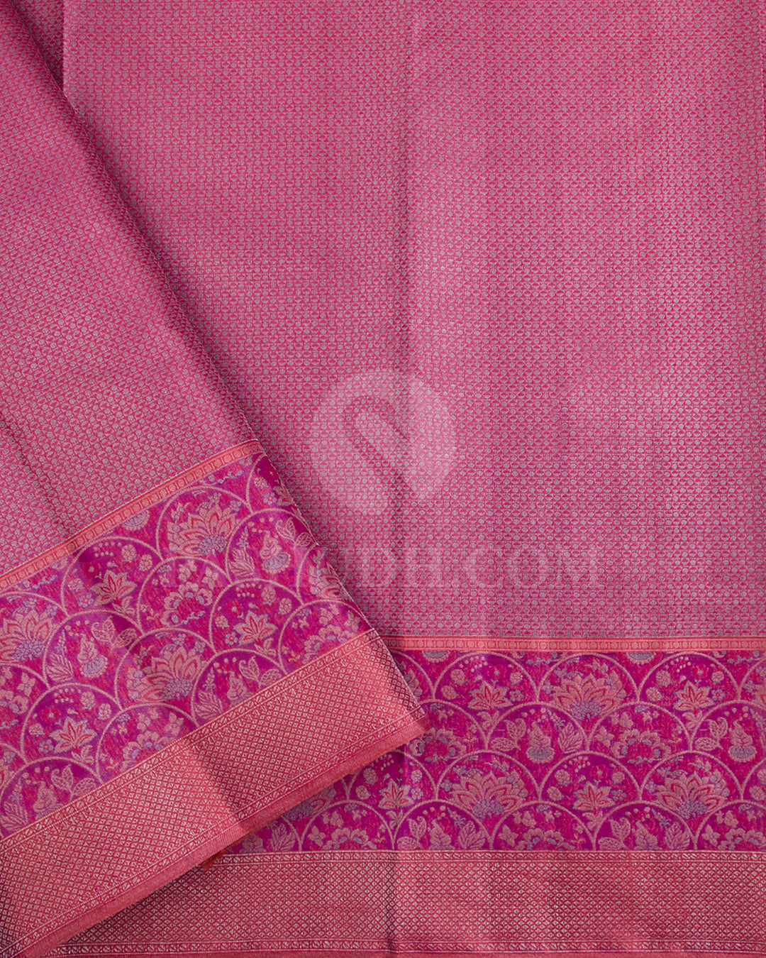 Pink And Peach Kanjivaram Silk Saree - D526(D)