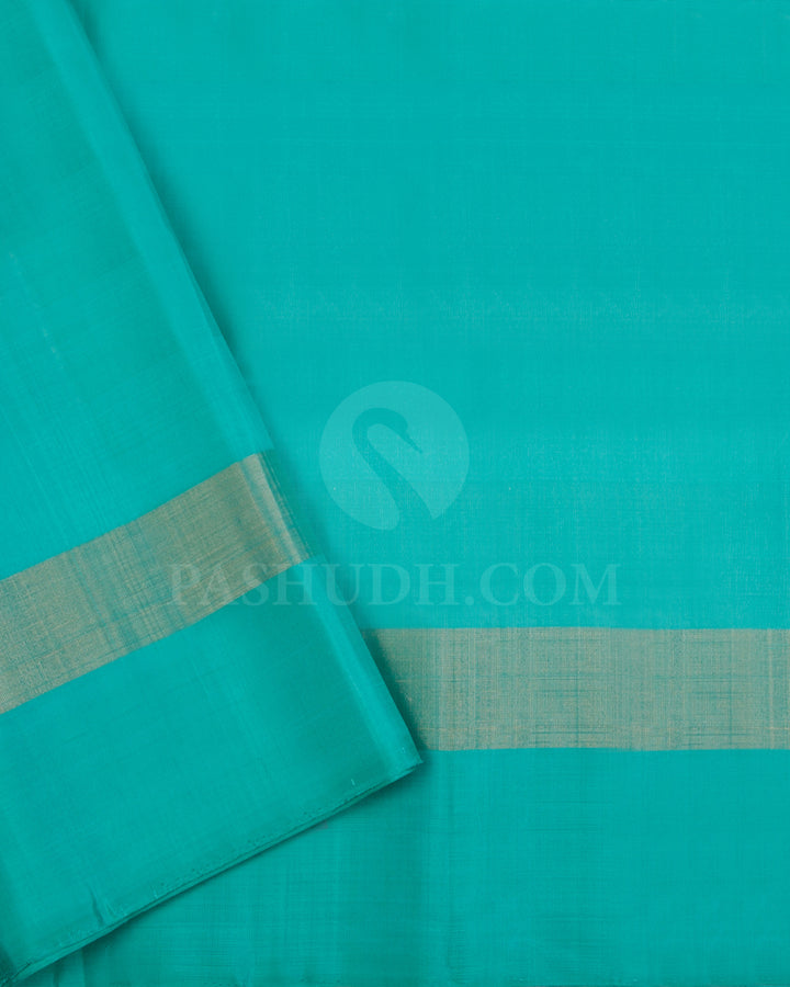 Purple And Turquoise Blue Soft Silk Saree - C81