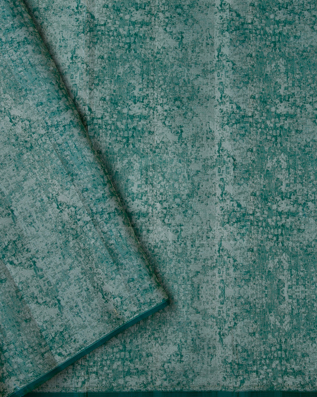 Pine Blue Borderless Kanjivaram Silk Saree - DJ305(D)