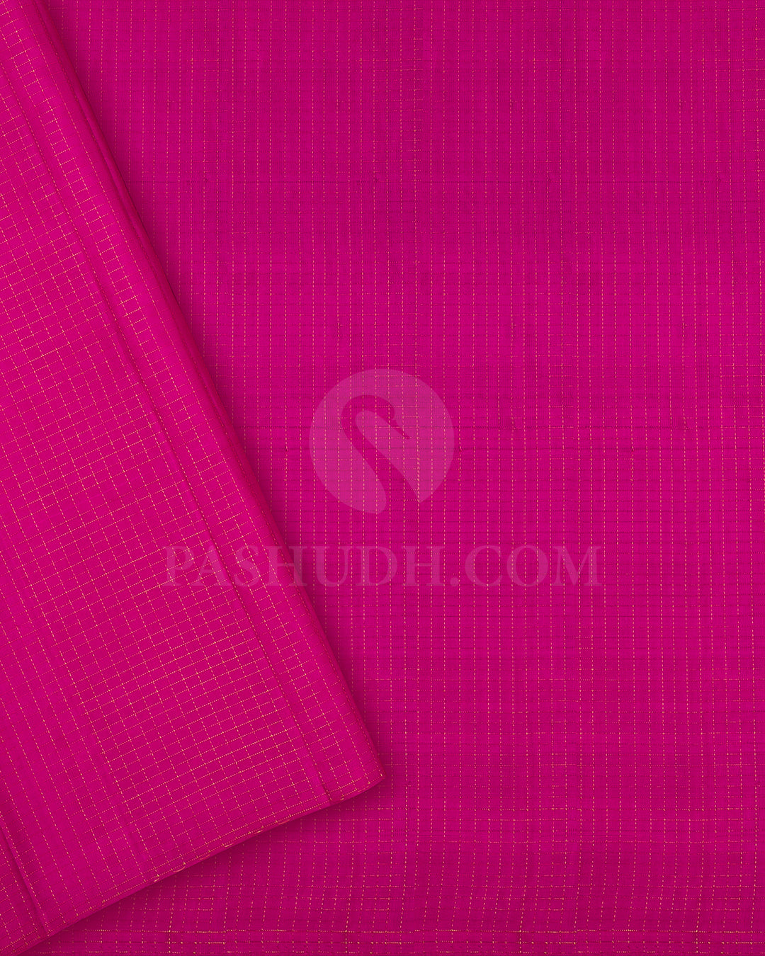 Yellow, Pink, Green and Rani Pink Checkered Traditional Kanjivaram Silk Saree - SVJ40