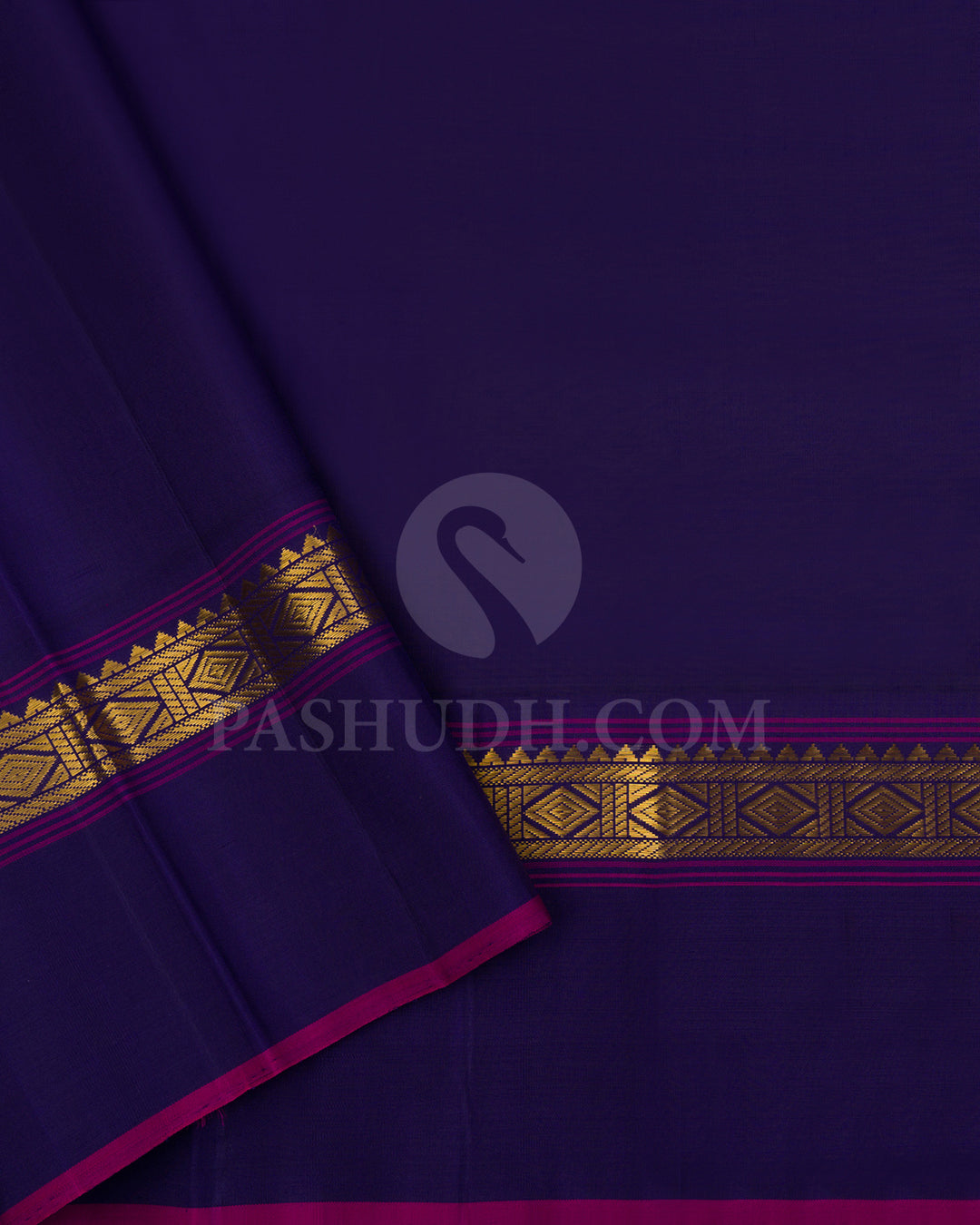 Pistachio Green And Midnight Blue Kanjivaram Silk Saree - BKF25