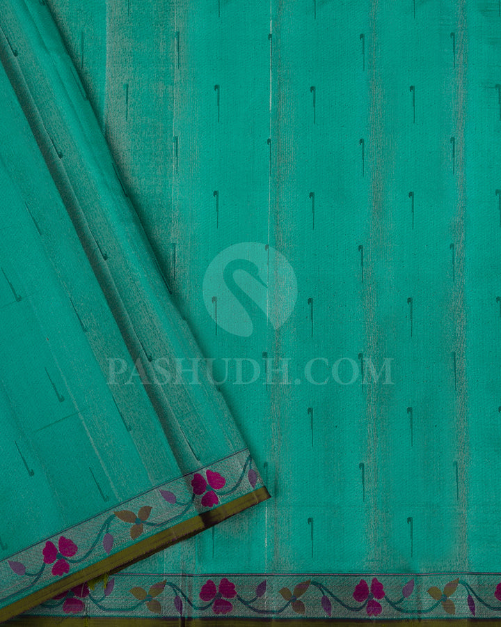Purple and Green Kanjivaram Silk Saree - DJ340(B)