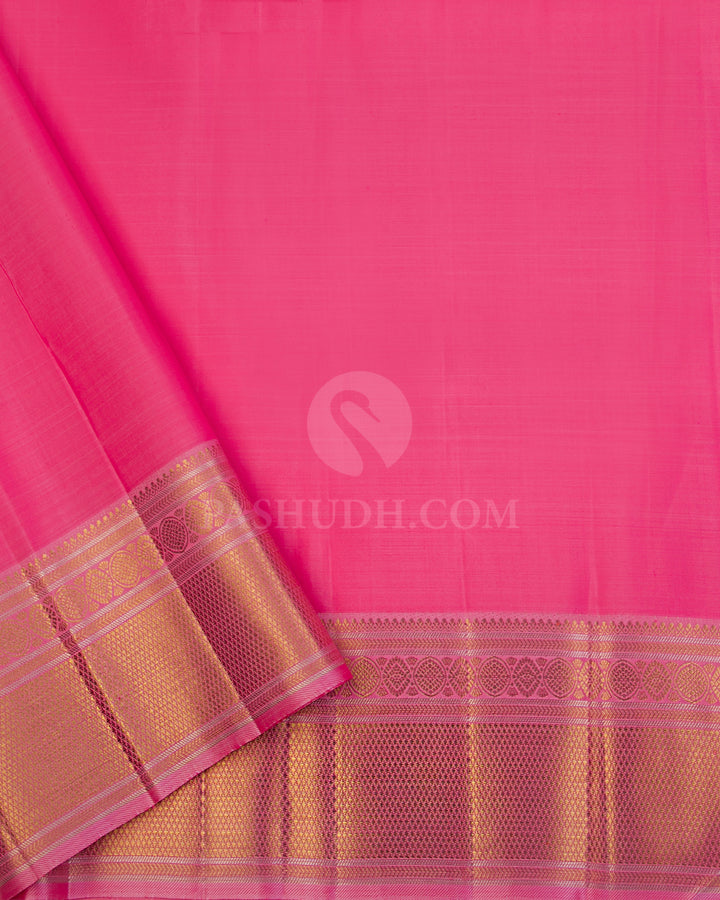 Pink Pure Zari Kanjivaram Silk Saree - P125 - View 4