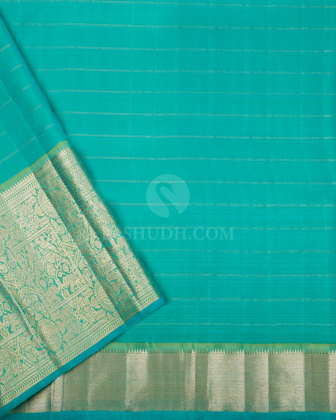 Pink & Cyan Kanjivaram Silk Saree - S876 - View 4
