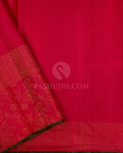 Red Kanjivaram Silk Saree - DJ290(C) - View 2