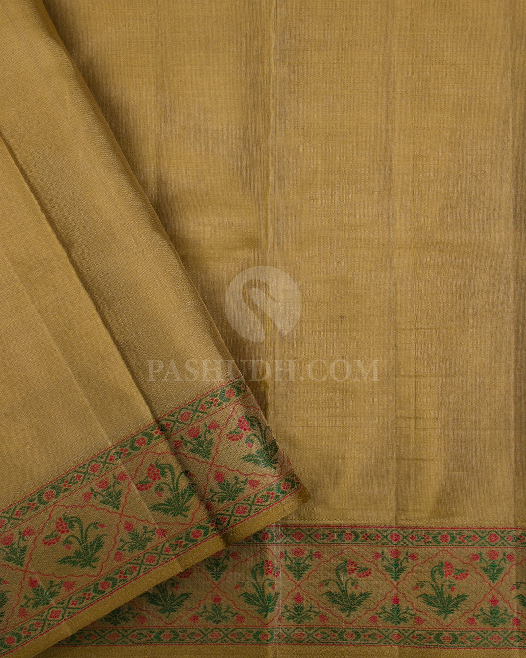 Purple and Golden Khaki Kanjivaram Silk Saree - DJ303(A) - View 2