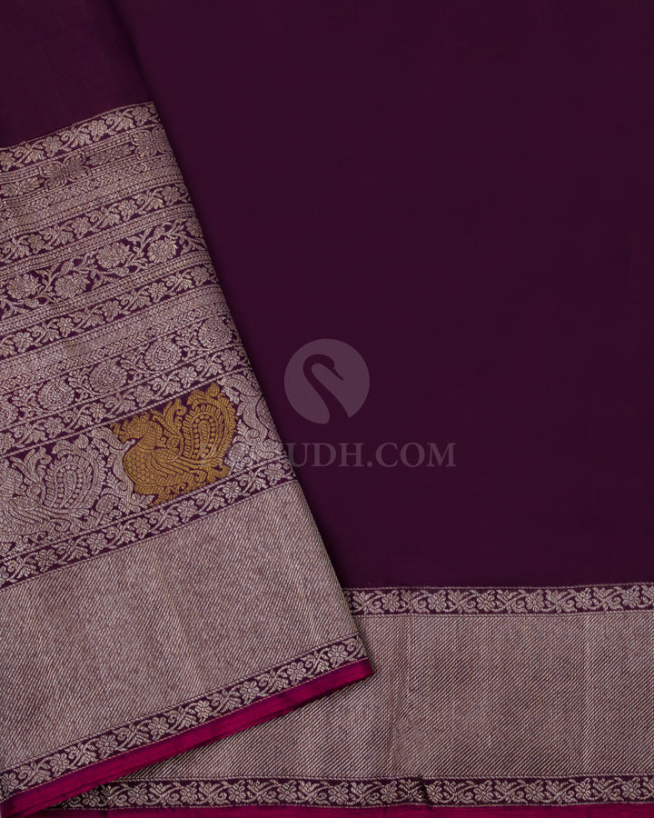 Pista Green & Violet Kanjivaram Silk Saree - S756- View 4