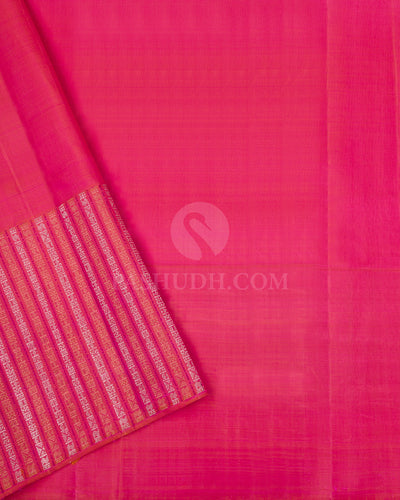 Pink And Peachy Pink Kanjivaram Silk Saree - S1039(B) - View 3