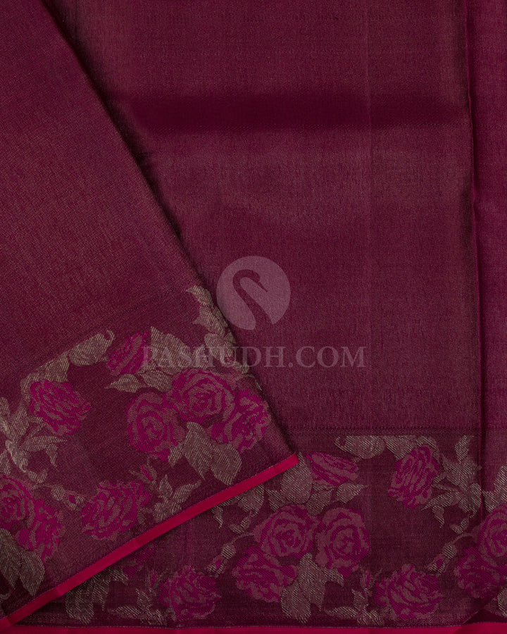 Pink Shot Orange and Purple Kanjivaram Silk Saree - DJ274(E) - View 2
